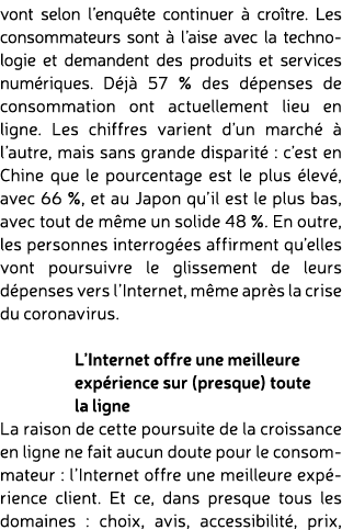vont selon l’enqu te continuer  cro tre. Les consommateurs sont   l’aise avec la technologie et demandent des produi...