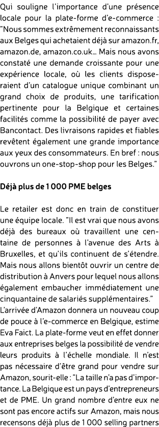 Qui souligne l’importance d’une pr sence locale pour la plate forme d’e commerce : “Nous sommes extr mement reconnais...