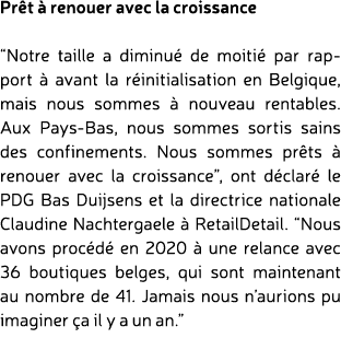 Pr t  renouer avec la croissance “Notre taille a diminu  de moiti  par rapport   avant la r initialisation en Belgiq...