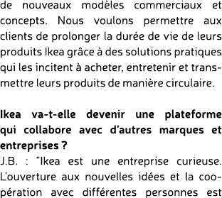 de nouveaux mod les commerciaux et concepts. Nous voulons permettre aux clients de prolonger la dur e de vie de leurs...