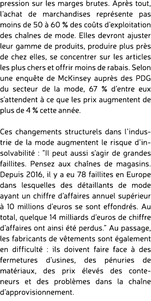 pression sur les marges brutes. Apr s tout, l’achat de marchandises repr sente pas moins de 50  60 % des co ts d’exp...