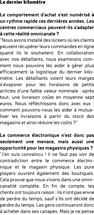 Le dernier kilom tre Le comportement d’achat s’est num ris   un rythme rapide ces derni res ann es. Les centres comm...