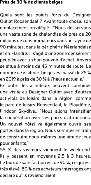 Pr s de 30 % de clients belges Quels sont les points forts du Designer Outlet Roosendaal ? Avant toute chose, son emp...