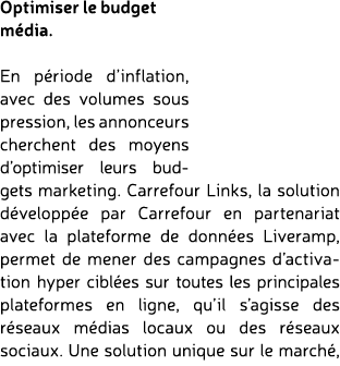 Optimiser le budget m dia. En p riode d’inflation, avec des volumes sous pression, les annonceurs cherchent des moyen...