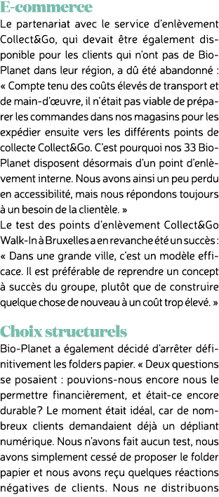 E commerce Le partenariat avec le service d’enl vement Collect&Go, qui devait tre  galement disponible pour les clie...