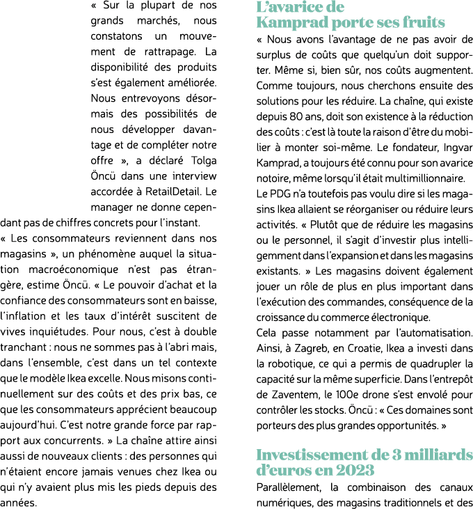 « Sur la plupart de nos grands march s, nous constatons un mouvement de rattrapage. La disponibilit des produits s’e...