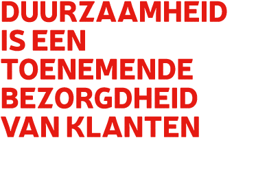 Duurzaamheid is een toenemende bezorgdheid van klanten