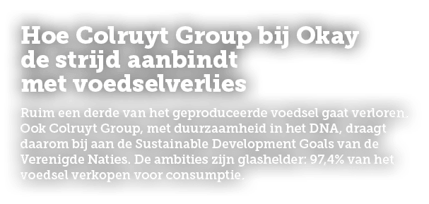Hoe Colruyt Group bij Okay de strijd aanbindt met voedselverlies Ruim een derde van het geproduceerde voedsel gaat ve...
