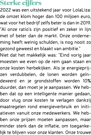 Sterke cijfers 2022 was een uitstekend jaar voor LolaLiza: de omzet klom hoger dan 100 miljoen euro, wat voor het bed...
