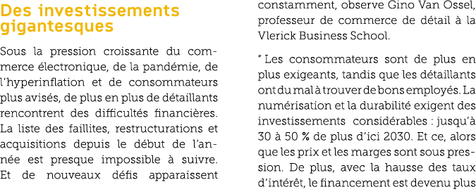 Des investissements gigantesques Sous la pression croissante du commerce lectronique, de la pand mie, de l’hyperinfl...