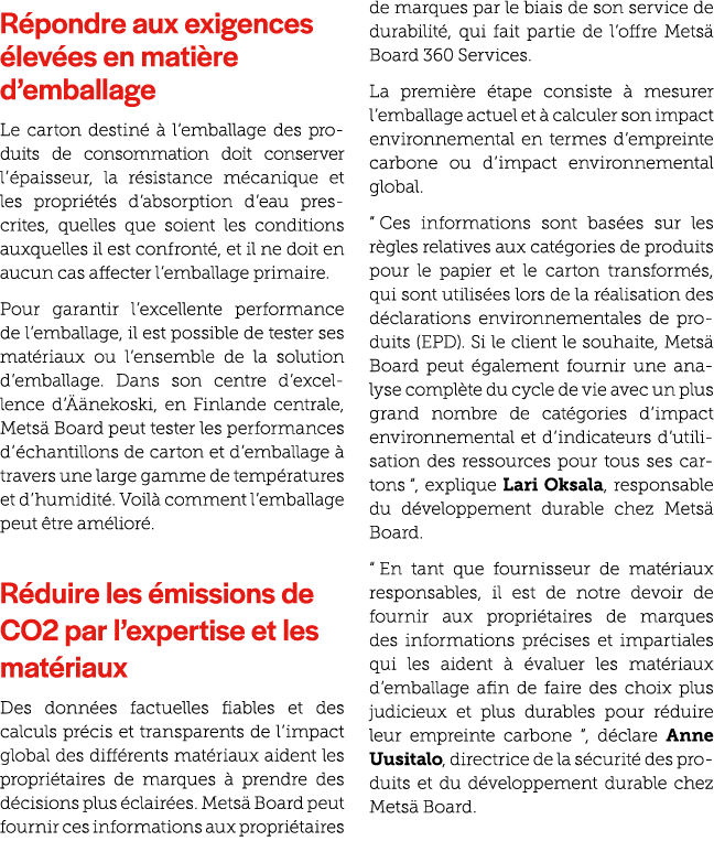 R pondre aux exigences lev es en mati re d’emballage Le carton destin    l’emballage des produits de consommation do...