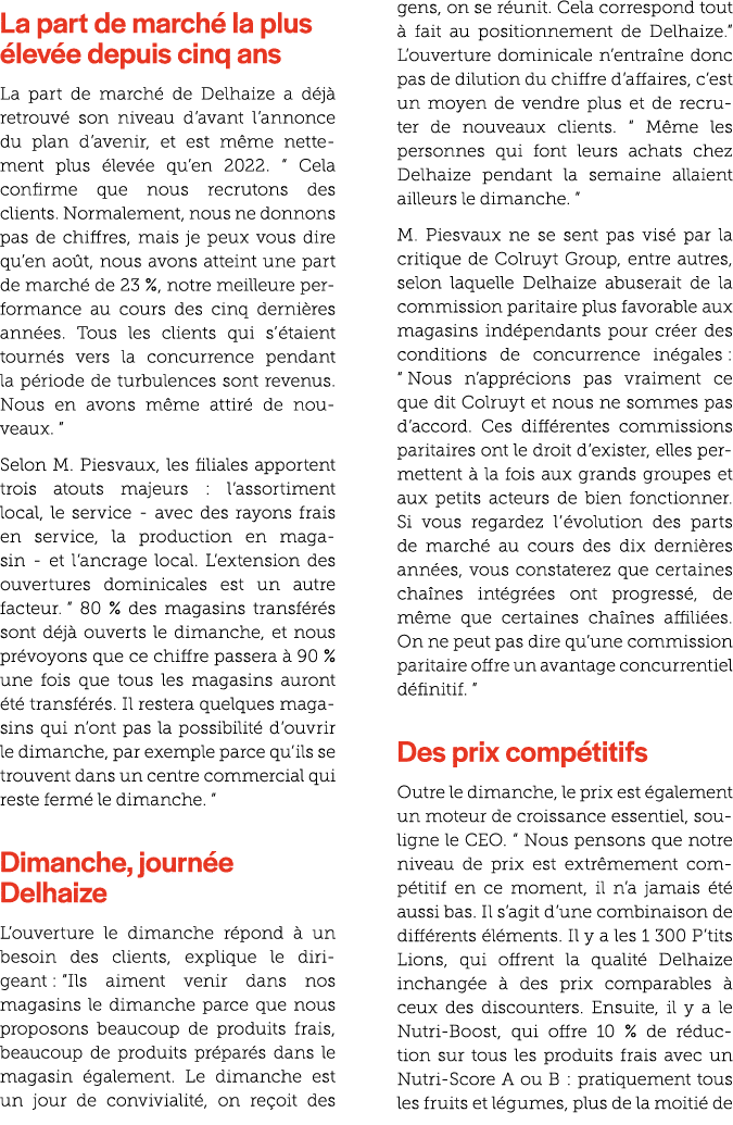 La part de march la plus  lev e depuis cinq ans La part de march  de Delhaize a d j  retrouv  son niveau d’avant l’a...