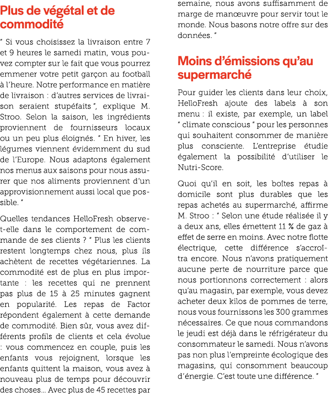 Plus de v g tal et de commodit “ Si vous choisissez la livraison entre 7 et 9 heures le samedi matin, vous pouvez co...
