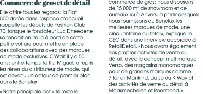 Commerce de gros et de d tail Elle attire tous les regards : la Fiat 500 dor e dans l’espace d’accueil rappelle les d...