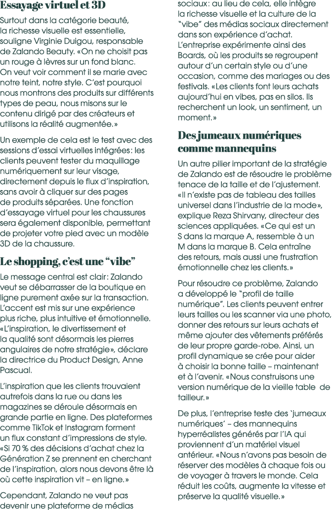 Essayage virtuel et 3D Surtout dans la cat gorie beaut , la richesse visuelle est essentielle, souligne Virginie Duig...