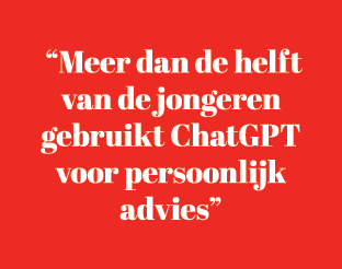  “Meer dan de helft van de jongeren gebruikt ChatGPT voor persoonlijk advies”