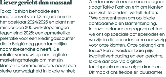 Liever gericht dan massaal Takko Fashion behaalde een recordomzet van 1,3 miljard euro in het boekjaar 2024/2025 en p...