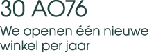 30 AO76 We openen  n nieuwe winkel per jaar