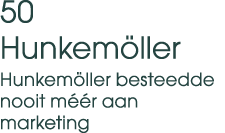 50 Hunkem ller Hunkem ller besteedde nooit m r aan marketing