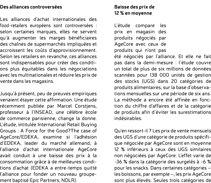 Des alliances controvers es Les alliances d’achat internationales des food retailers europ ens sont controvers es : s...
