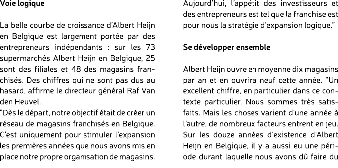 Voie logique La belle courbe de croissance d’Albert Heijn en Belgique est largement port e par des entrepreneurs ind ...
