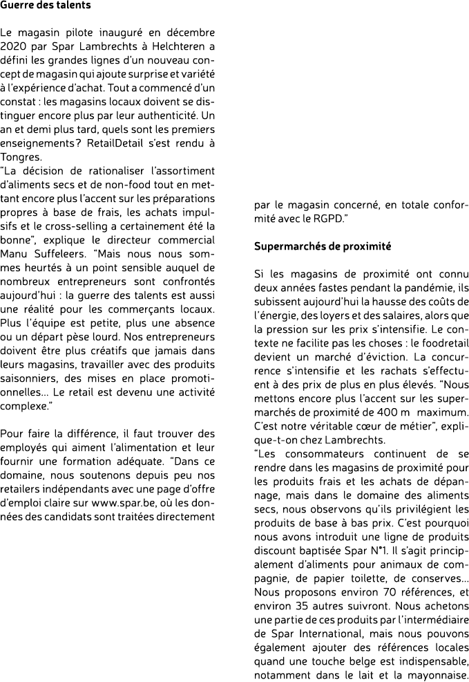 Guerre des talents Le magasin pilote inaugur en d cembre 2020 par Spar Lambrechts   Helchteren a d fini les grandes ...