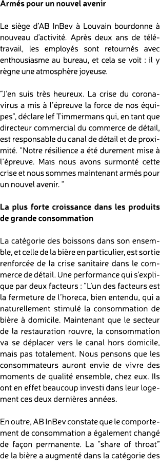Arm s pour un nouvel avenir Le si ge d’AB InBev  Louvain bourdonne   nouveau d’activit . Apr s deux ans de t l  trav...