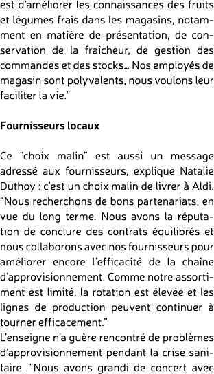 est d’am liorer les connaissances des fruits et l gumes frais dans les magasins, notamment en mati re de pr sentation...