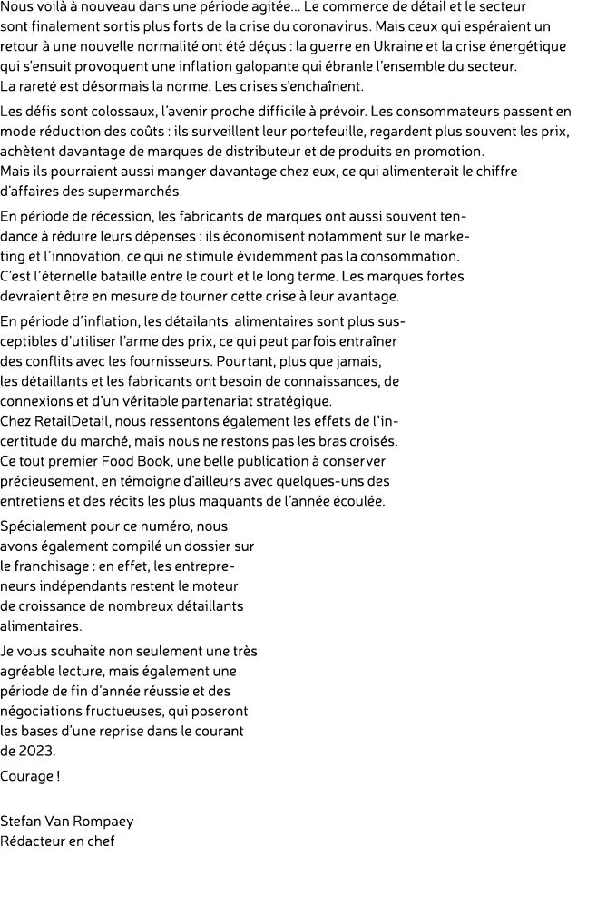 Nous voil   nouveau dans une p riode agit e... Le commerce de d tail et le secteur sont finalement sortis plus forts...