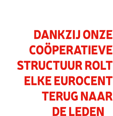 Dankzij onze co peratieve structuur rolt elke eurocent terug naar de leden