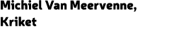 Michiel Van Meervenne, Kriket