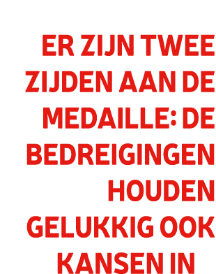 Er zijn twee zijden aan de medaille: de bedreigingen houden gelukkig ook kansen in